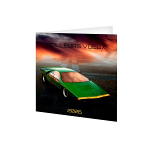 CARTE DE VOEUX - VOITURE 2026  AVEC ENVELOPPE - QUADRI
