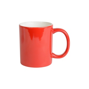 Tasse en ceramique rouge avec interieur blanc avec boîte blanche (0.32 L)