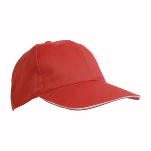 Casquette en coton/polyester 6 panneaux avec visière sandwich, fermeture velcro