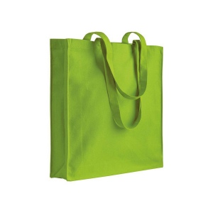 Shopper avec soufflet en coton 220 g/m2, anses longues