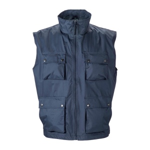 Gilet multipoche sans manche en polyester doublé à l'intérieur en filet Pongee. Tailles :