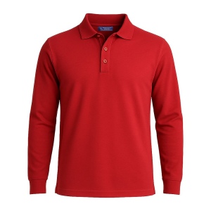 Polo 100% coton piqué 180 g/m2, manches longues et fermeture avec 2 boutons. Tailles : S/M