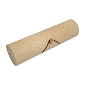 Porte-bouteille cylindrique en bois de pin (1 bouteille) avec élastique