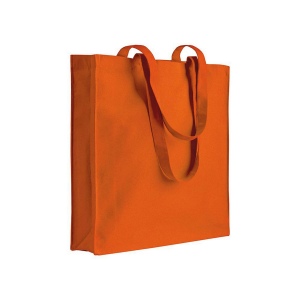 Shopper avec soufflet en coton 220 g/m2, anses longues et fermeture avec zip