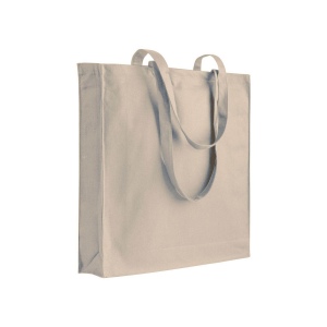 Shopper avec soufflet en coton 250 g/m2, anses longues et fermeture avec zip