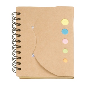 Bloc-notes en papier recyclable avec feuilles post-it (8,7x10,9x0,7 cm)