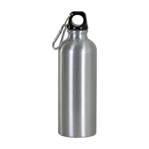 Gourde en aluminium ( 500ml), avec bouchon en plastique et mousqueton