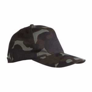 Casquette en coton camouflage, 5 panneaux, fermeture velcro