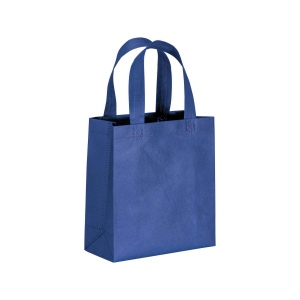 Shopper mini avec soufflet en TNT 80g/m2, anses courtes