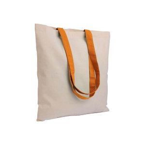 Shopper en coton naturel 135 g/m2, anses longues colorées