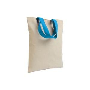 Shopper mini en coton naturel 135 g/m2, anses courtes colorées