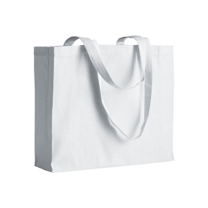 Sac shopping en coton (200 g/m2), anses longues et soufflet