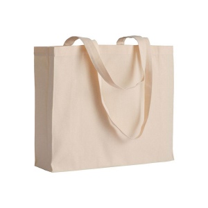 Shopper avec soufflet en coton 200 g/m2, anses longues