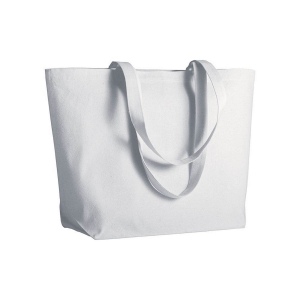 Sac shopping en coton (280 g/m2), anses longues et sufflet