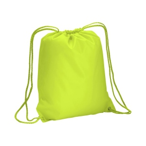 Sac à dos fluo en polyester 210 T avec fermeture réglable à cordon et angles renforcés