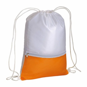 Sac à dos en polyester 210T avec poche zip et fermeture réglable à cordon
