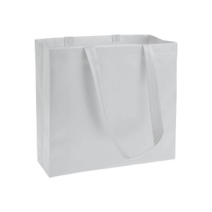 Shopper en TNT laminé, anses longues et soufflet