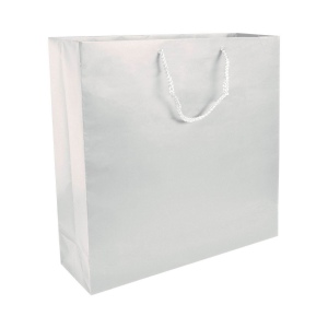 Shopper avec soufflet en papier laminé opaque 157 g/m2 avec renforcement au fond