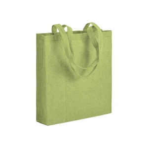 Shopper avec soufflet en coton recyclé 150 g/m  effet mélange, anses longues