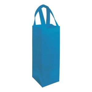 Shopper porte-bouteille en TNT 100g/m2 thermosoudé, anses longues