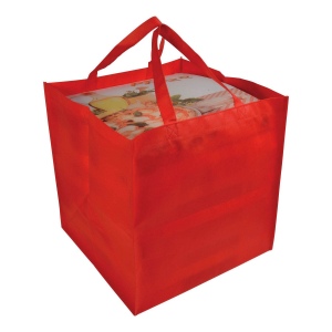 Shopper en format carton de pizza en TNT 80g/m2