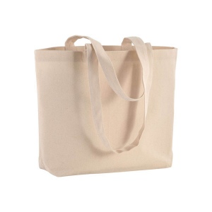 Shopper avec soufflet à la base en coton 120 g/m2, anses longues