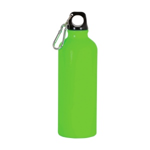 Gourde en aluminium (500ml), avec bouchon en plastique et mousqueton