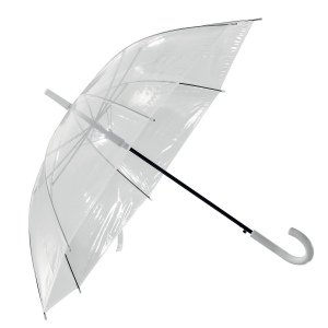 Parapluie automatique avec cadre en métal et poignée en plastique incurvée
