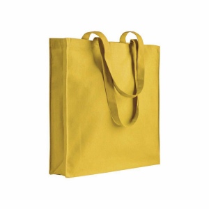 Sac shopping en coton 180 g/m2 avec anses longues et soufflet
