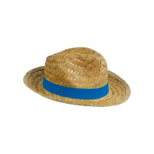 Chapeau en paille avec bande élastique 3 cm applicable et personnalisable.