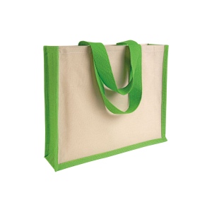 Shopper en juta et canvas avec soufflet