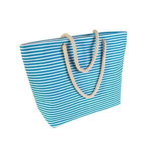 Sac de plage en polyester avec sufflet à la baseet fermeture eclaire