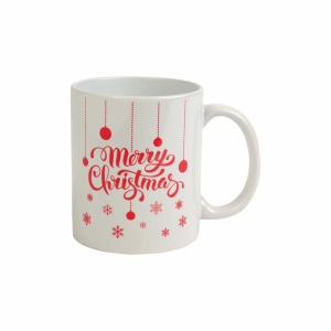 Tasse en céramique avec impression de Noel. Adaptée pour la sublimation