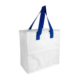Sac isotherme en PP laminé 120 g/m2, anses colorées, fermeture éclair