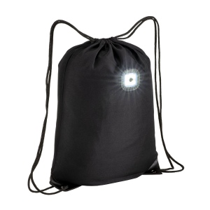 Sac-à-dos en polyester 300T avec lumière LED COB, angles renforcés