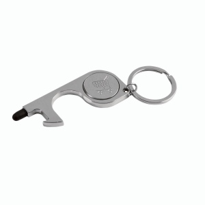 Porte-clé avec:- fonction no-touch pour ascensceur, pos, bancomat- jeton pour chariot