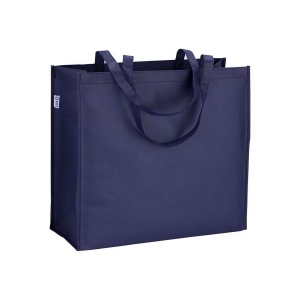 Tote-bag avec soufflet en R-pet   80g/m2, anses longues