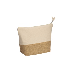 Beauty case en coton 280 g/m2, avec base en toile de jute