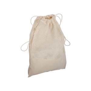Sac en coton naturel 135 g/m2 avec filet et fermeture par cordon, 25x30 cm