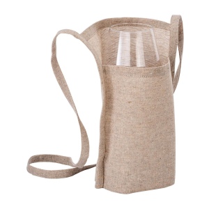 Porte-verre de dégustation en coton recyclé de 150 g/m2, avec poche et soufflet.