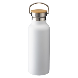 Thermos en acier inoxidable avec double paroi isolante de 500 ml avec bouchon en bambou