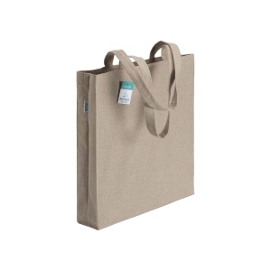Tote bag  en coton recyclé 190 g/m2, anses longues et soufflet