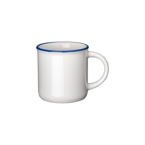 Tasse vintage en céramique de 240 ml adaptée à la sublimation et avec bord coloré