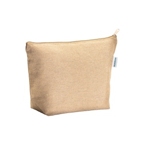 Beauty case en coton recyclé, avec soufflet à la base et avec fermeture éclair, 280 g/m2