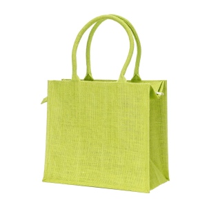 Sac en jute avec poignées en coton. Fermeture à glissière