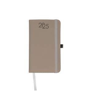 Agenda hebdomadaire 2025, couverture avec surpiqûres, porte-stylo et papier blanc