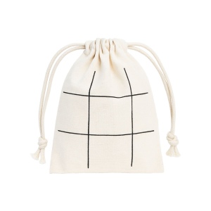 Jeu de morpion en bois avec pochette en coton