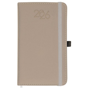 Agenda quotidien de poche 2026, couverture rigide en PU thermocollé avec piqûres