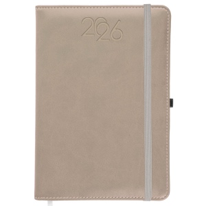 Agenda journalier 2026, couverture rigide en PU thermocollé avec piqûres sur les bords