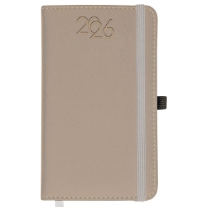 Agenda de poche hebdomadaire 2026, couverture rigide en PU thermocollé avec piqûres